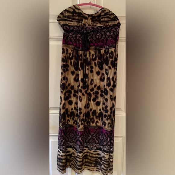 Ruby Rox Y2k Women’s Halter Maxi Dress leopard Pink Coconut Girl Boho Beach L - Picture 5 of 5